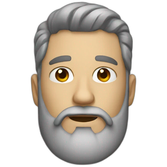 White Visual effects artist with beard emoji