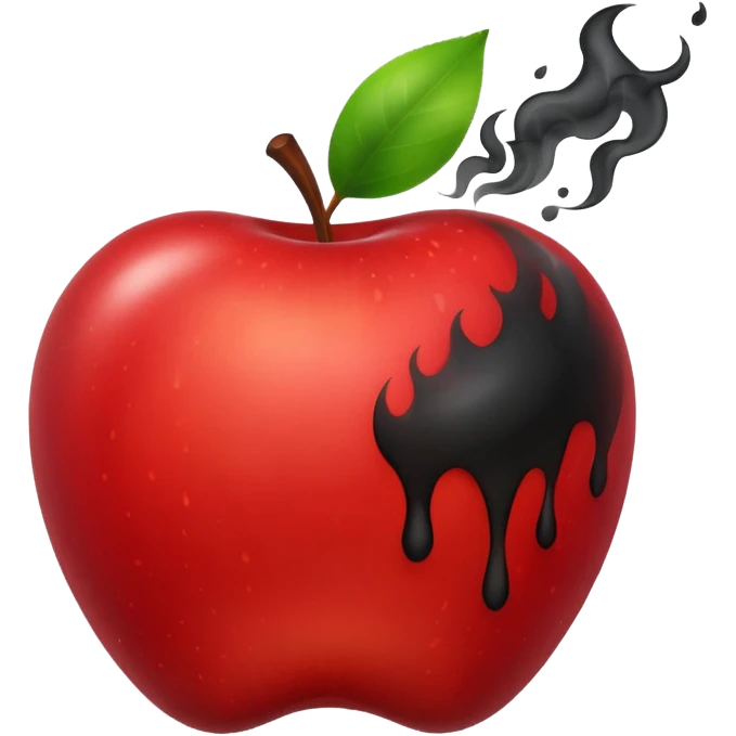 apple, black, poisonous, black smoke emitted emoji