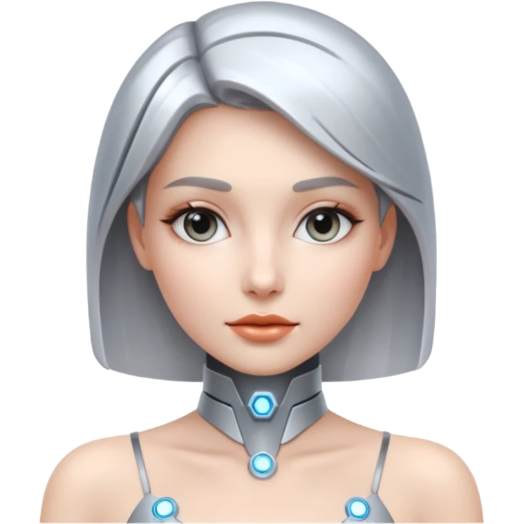mach mir ein emoji von einer Frau in dr Zukunft. in 100 jähren, sie soll sehr technologisch aussehen. emoji