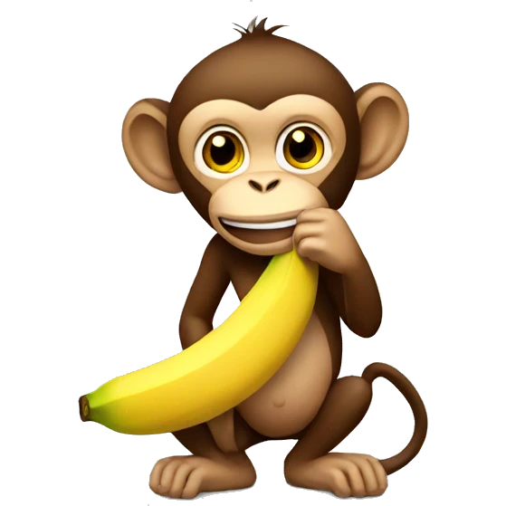 monkey with banana  emoji