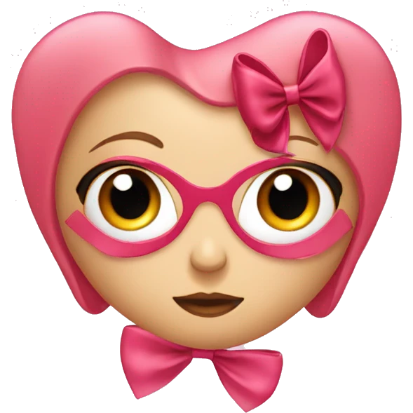 Heart with a coquette bow emoji