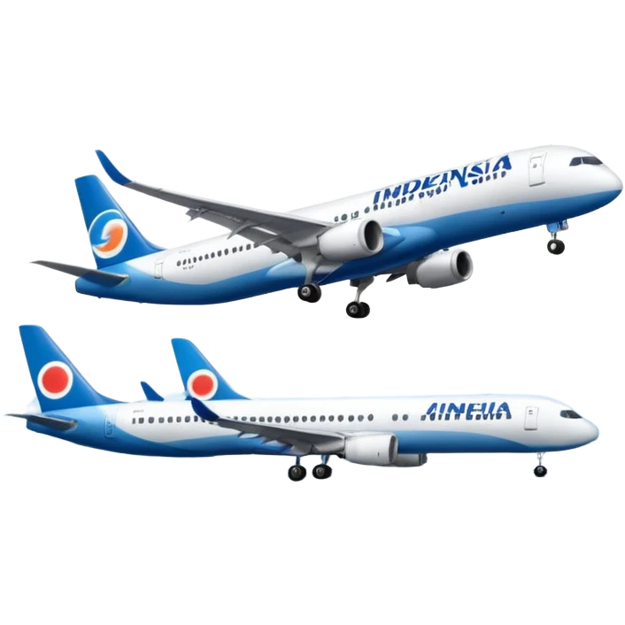 Indonesia airlines take off in airport emoji