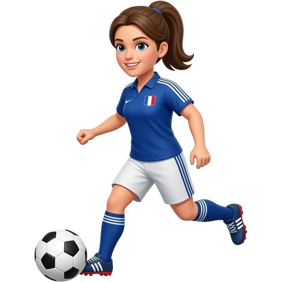 A woman playing soccer in France emoji