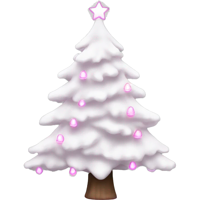 White New year tree with pink lights emoji
