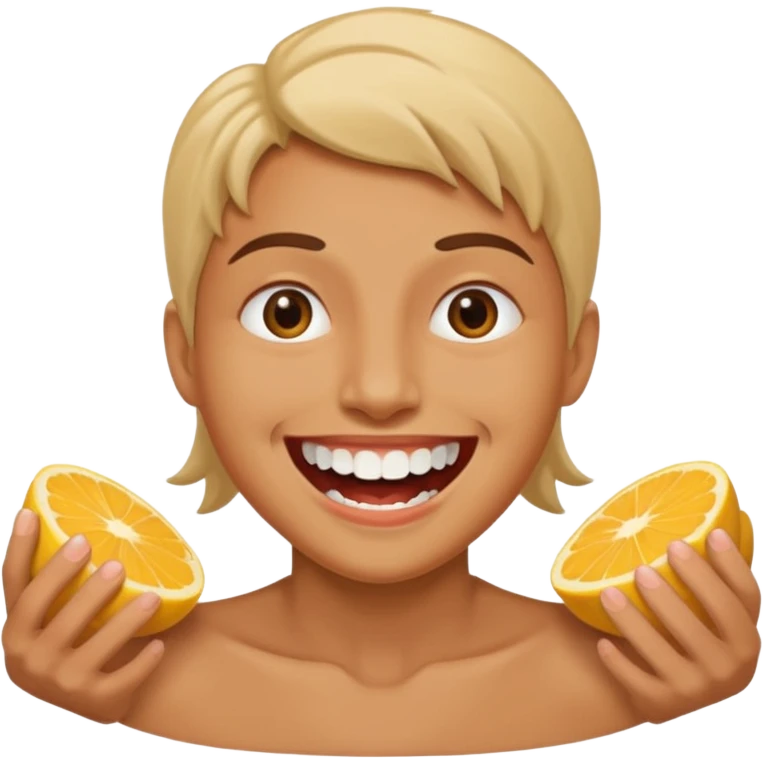 Beautiful, fine , open teeth and smiling face emoji