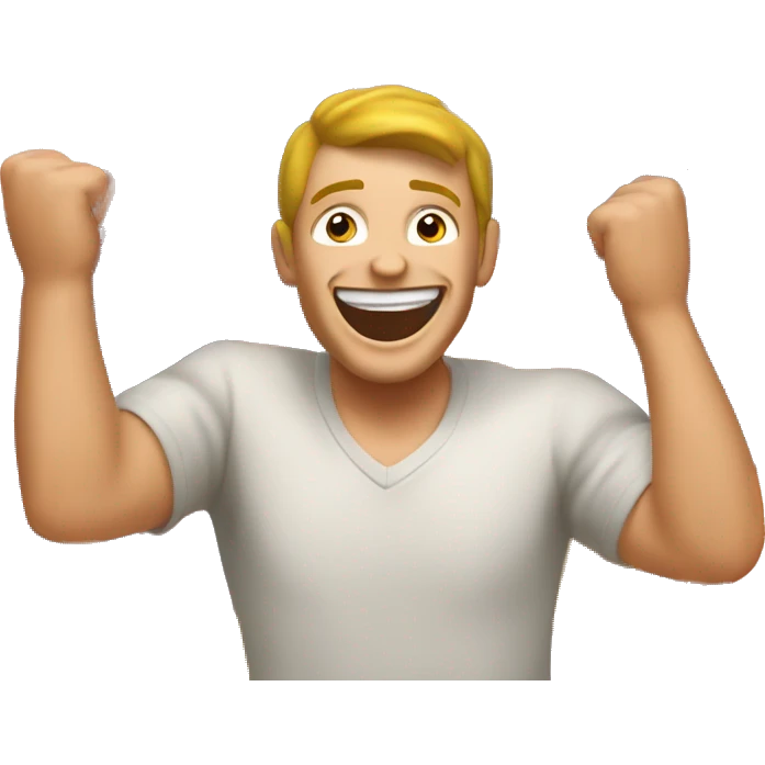 white skin man rejoices at the fire around him emoji