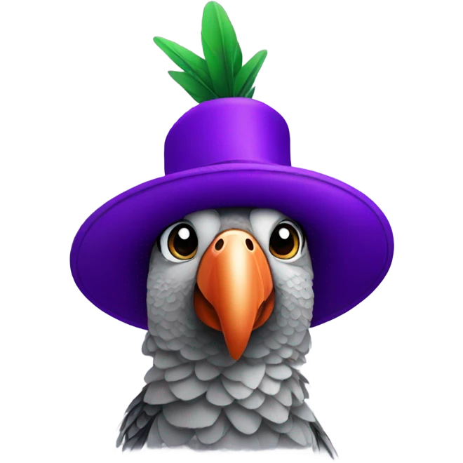 Parrot with a purple hat  emoji
