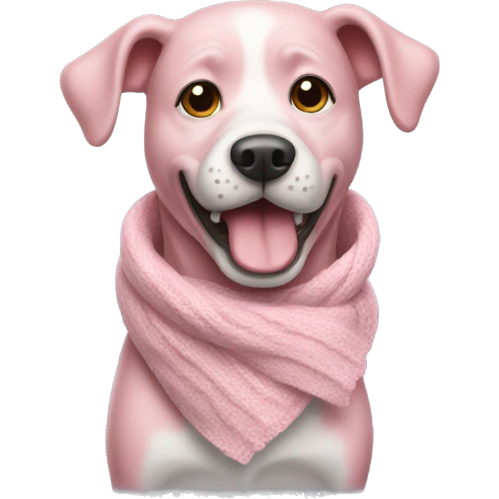 pink dog with a white scarf that ate a cappuccino emoji
