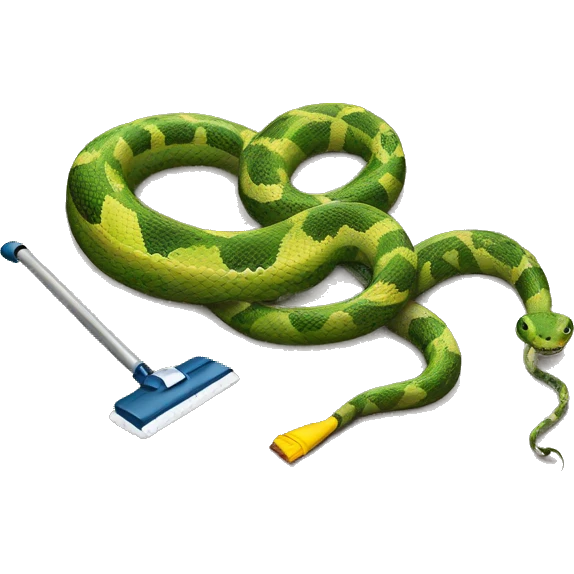 Snake vacuuming carpet emoji