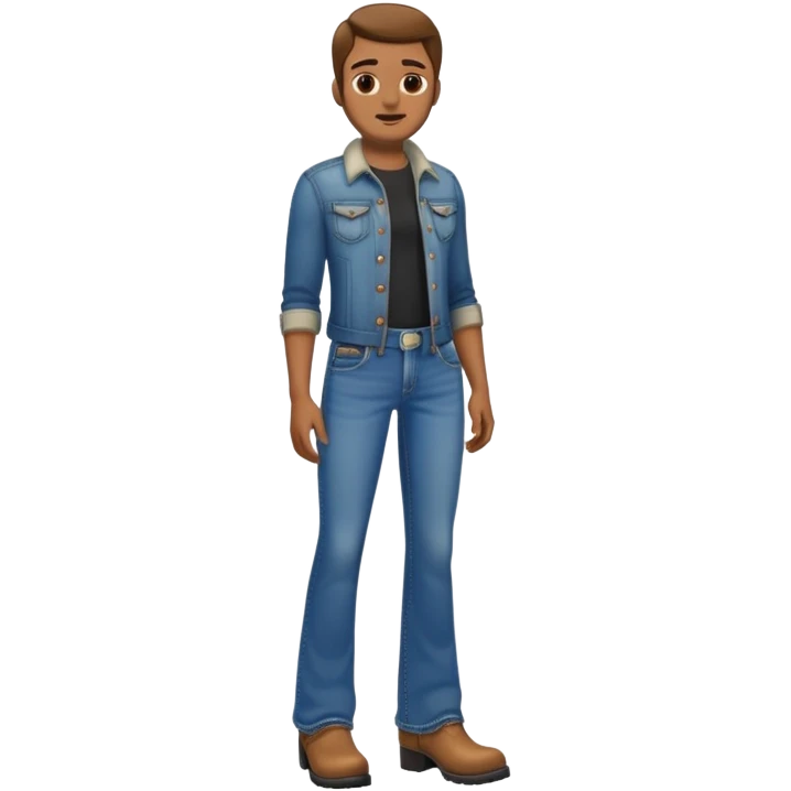 Bootcut jeans with face  emoji