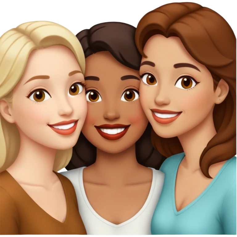 Three women kissing emoji