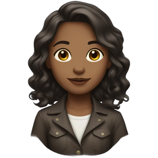 girl with dark wavy brown hair shoulder length  emoji