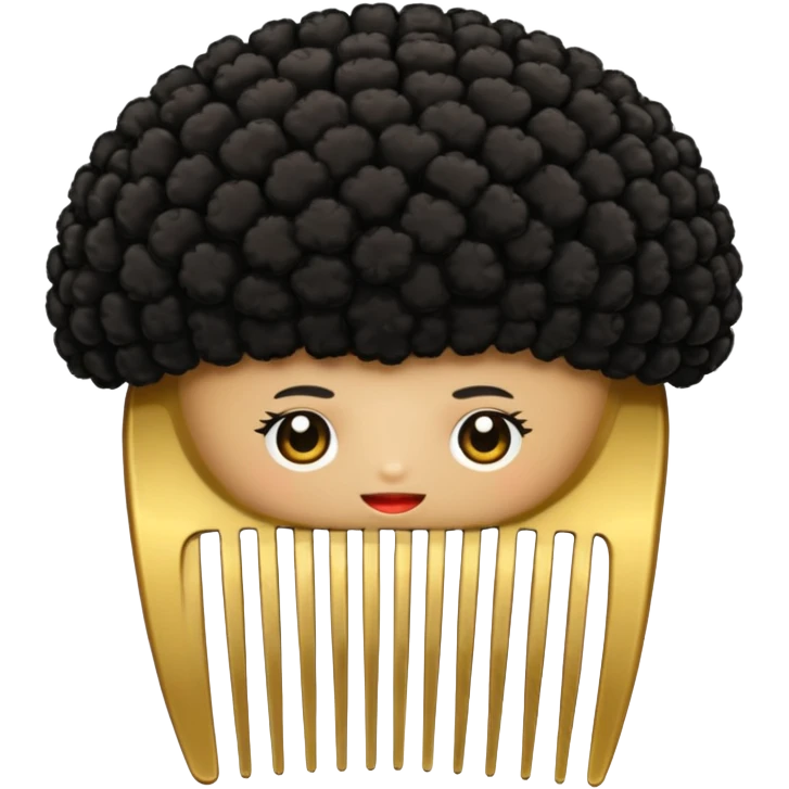 afro hair comb emoji