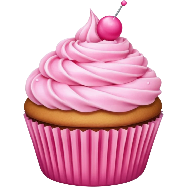 Cupcake with pink icing emoji