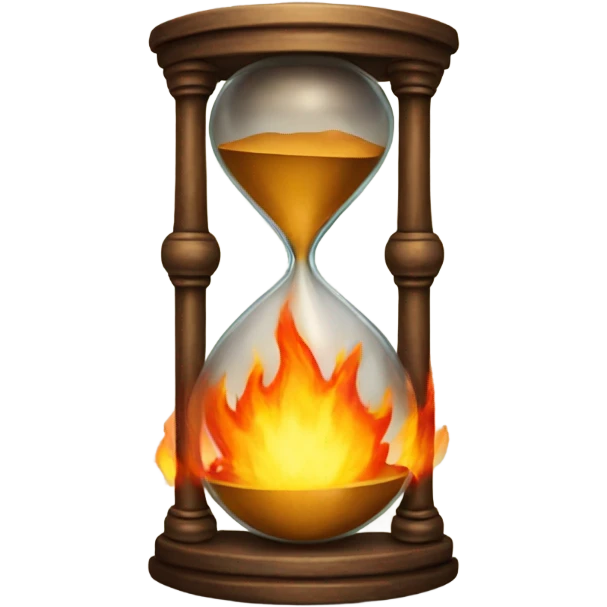 hourglass on fire emoji