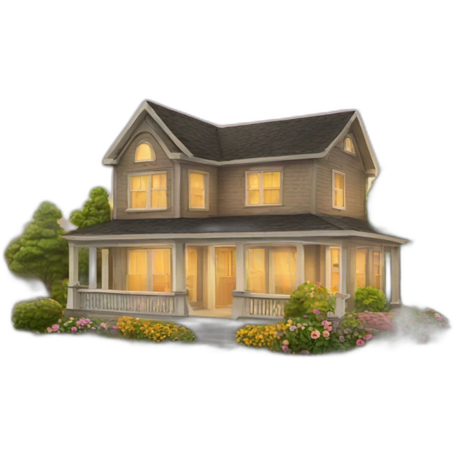 home with heart emoji