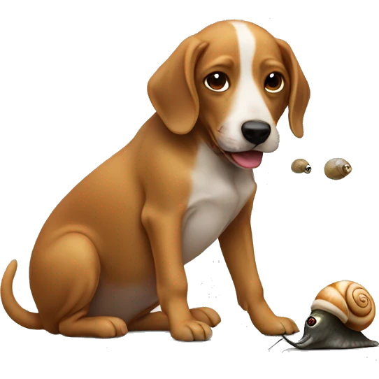 Dog eating a snail  emoji
