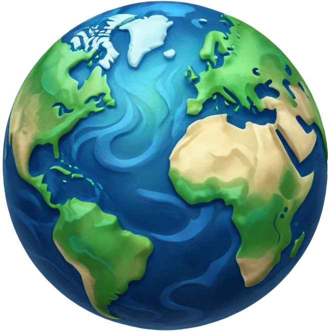 Waving earth emoji