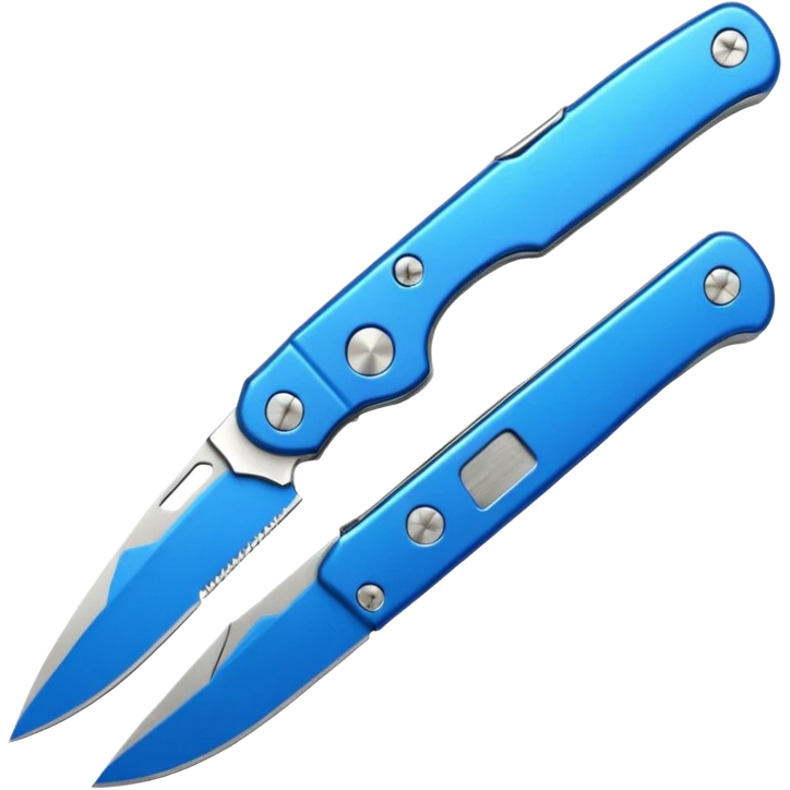 Foldable Pocket Knife blue emoji