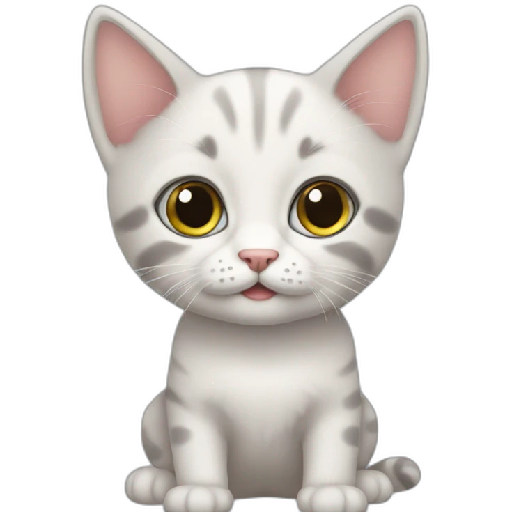 Cute kitten with big eyes emoji