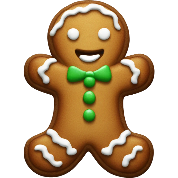 gingerbread man with white icing emoji