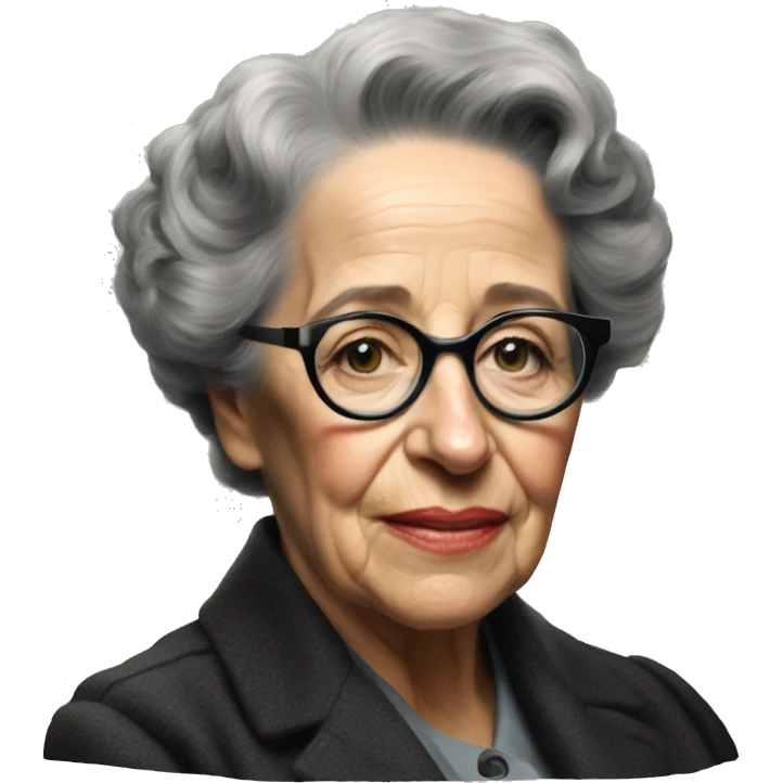portrait of old hannah arendt emoji