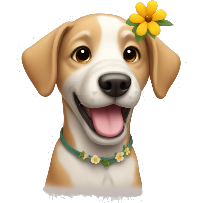 Dog with flower emoji