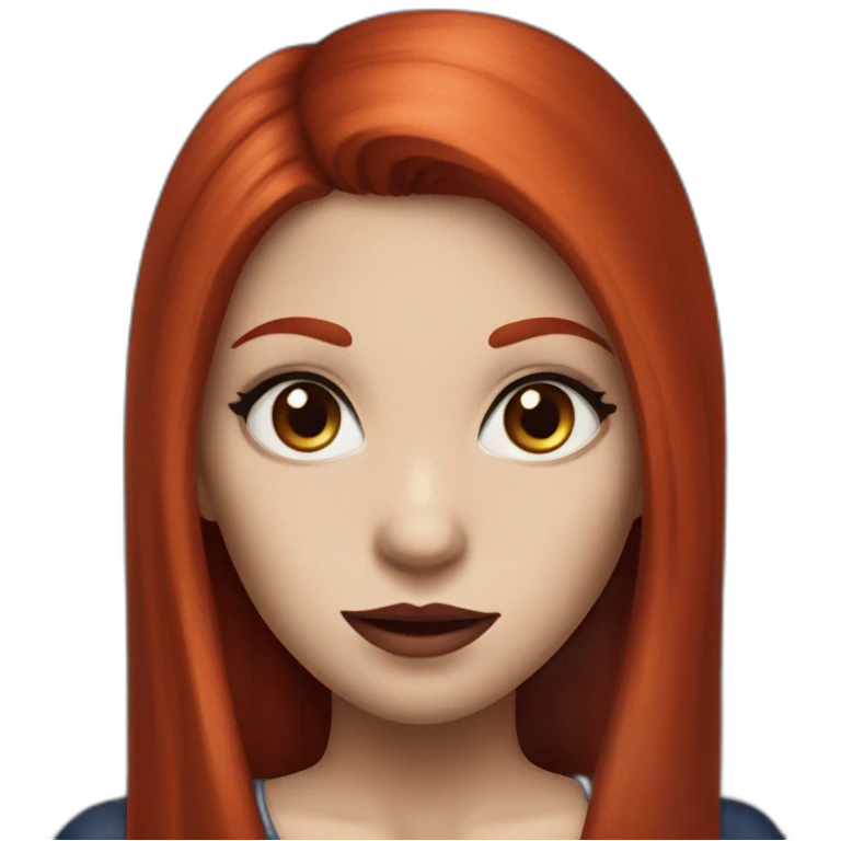 vampire girl with straight red hair and blue eyes, fair skin emoji