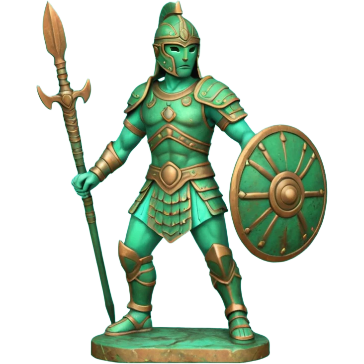 Bronze warrior figure,Museum Statues emoji