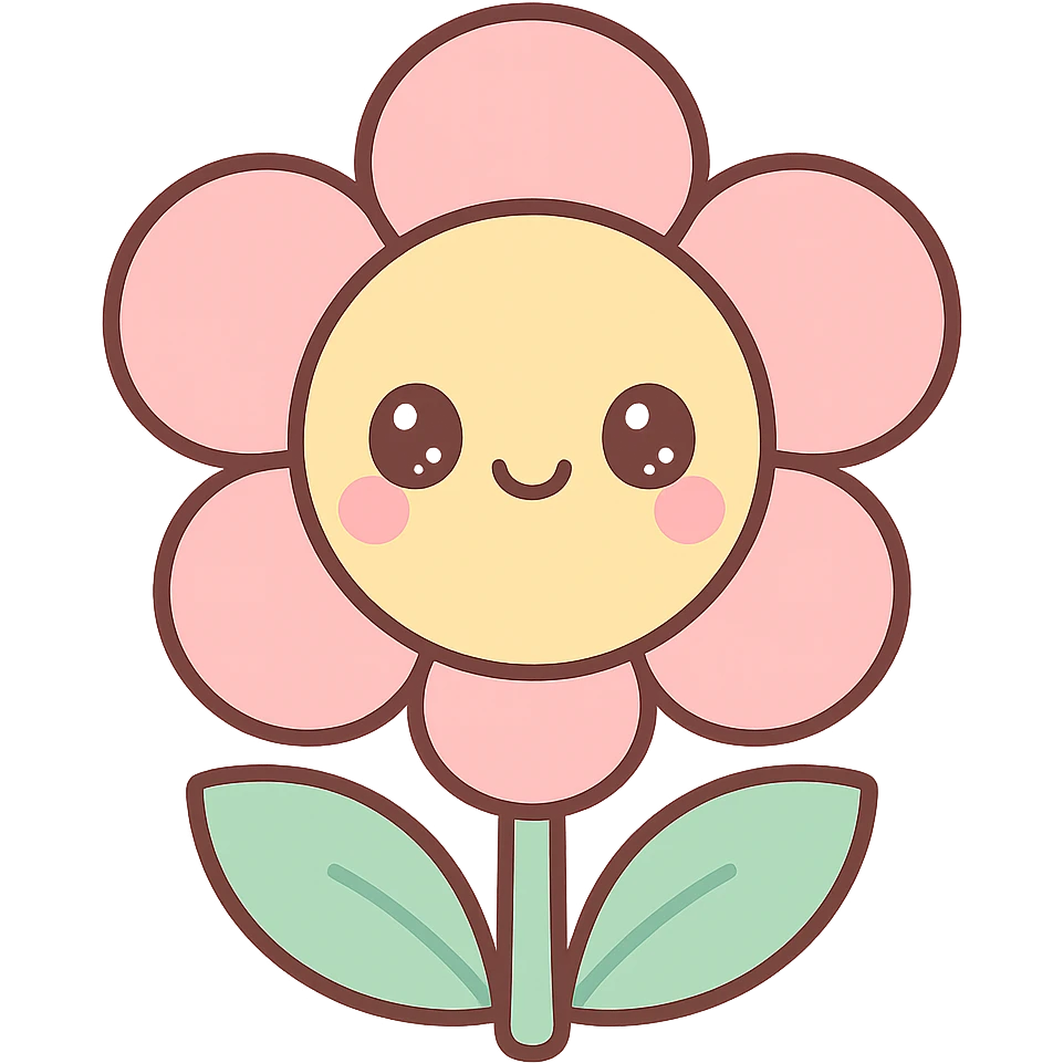 flower kawaii style emoji