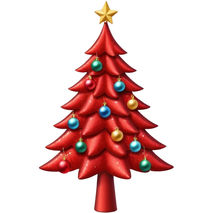 red glitter tree emoji