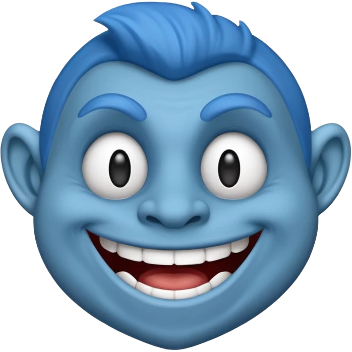 Troll troll face blue emoji