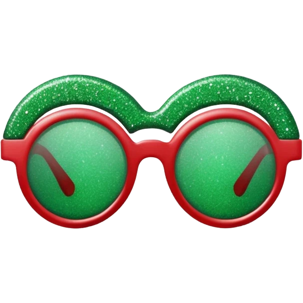 glitter red and green glasses emoji