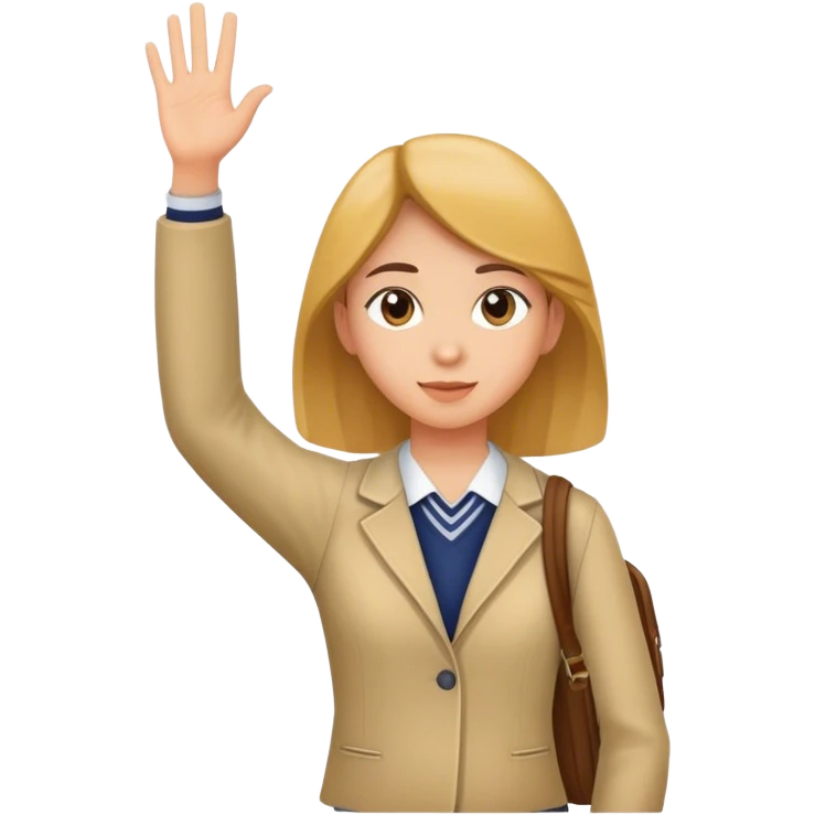 Student raise her hand emoji