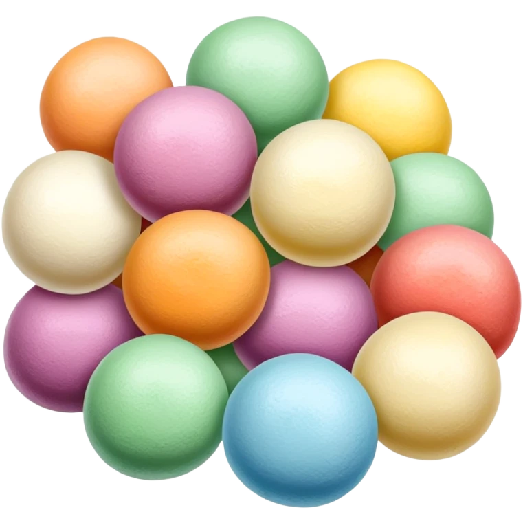 Colorful mochi ice cream balls with different flavors emoji