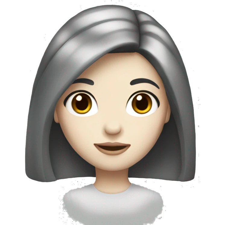 A girl with pale skin TONE and BLACK HAIR  emoji