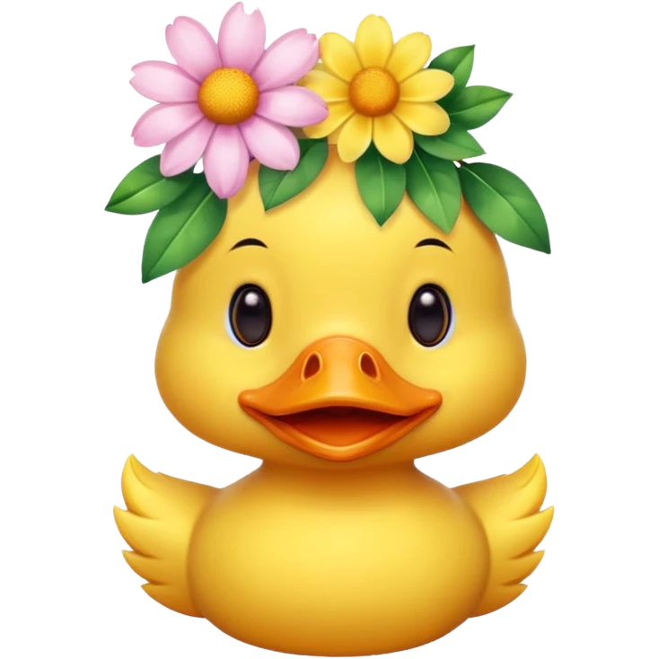 Cute duck with flower on a had emoji