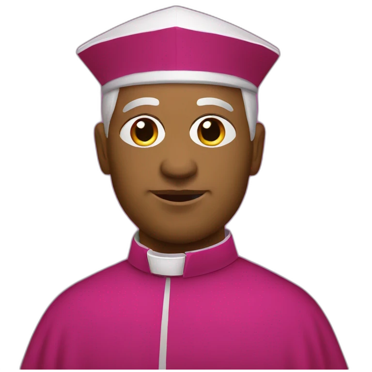 Catholic cardinal in magenta emoji