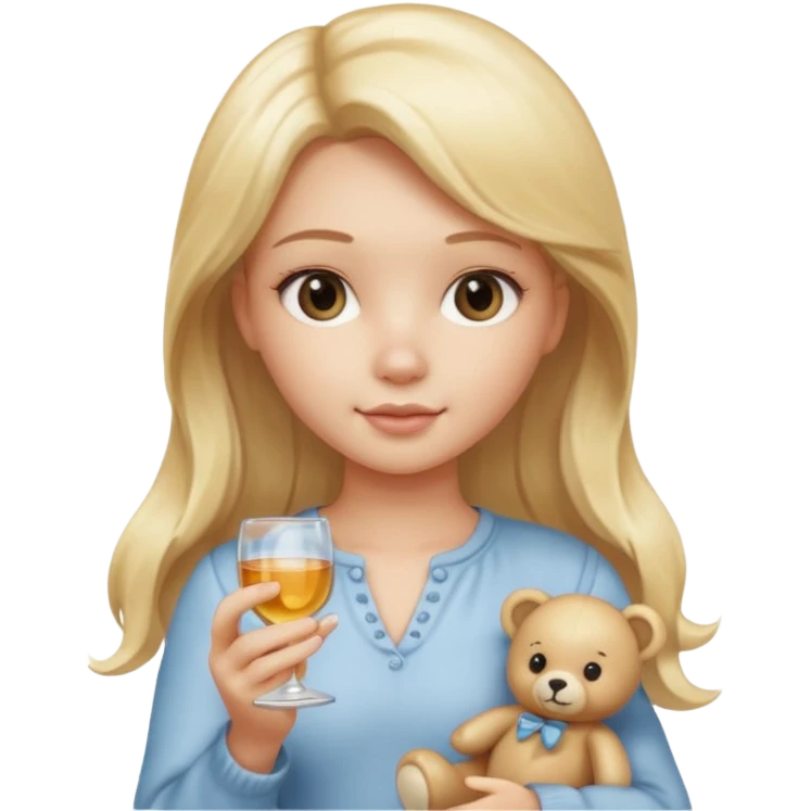 glass girl with single teddy bear emoji