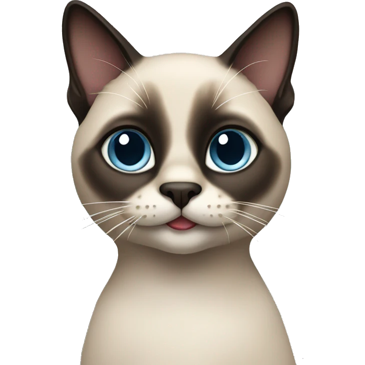 smiling dark hair siamese cat emoji