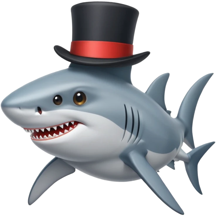 Shark with a top hat emoji