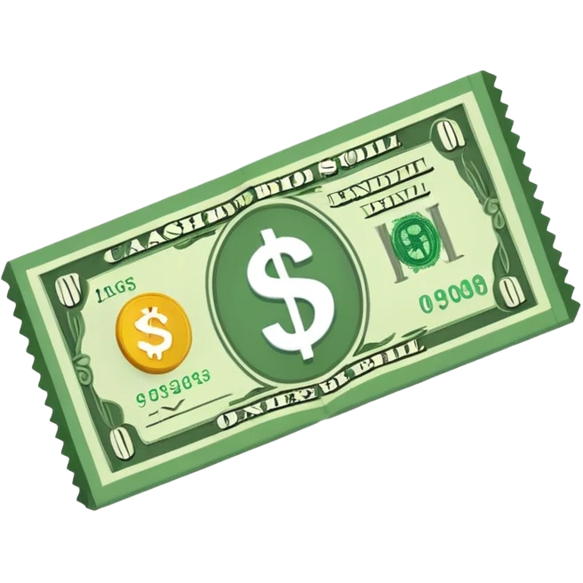 single cash bill 2d format emoji