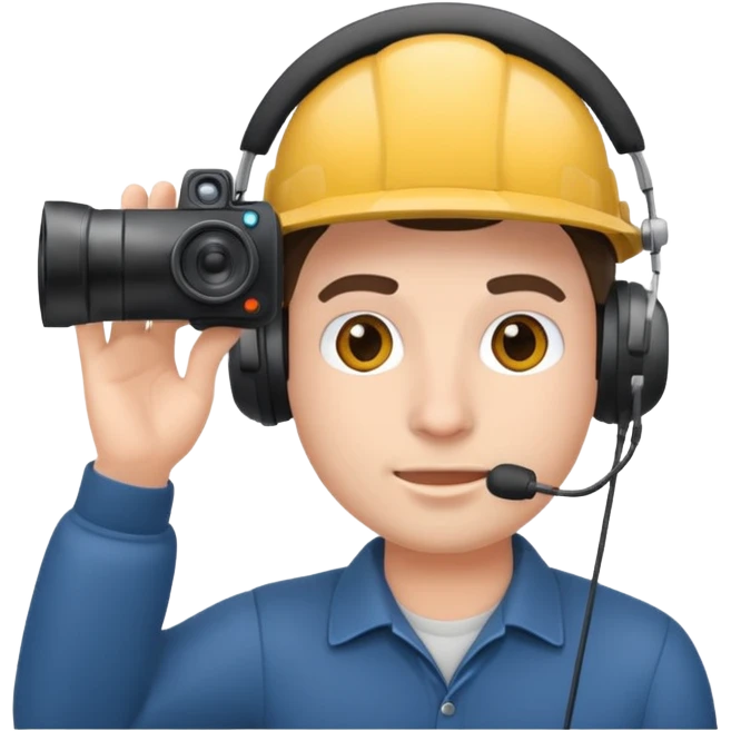 Camera man taking a photo backwards emoji