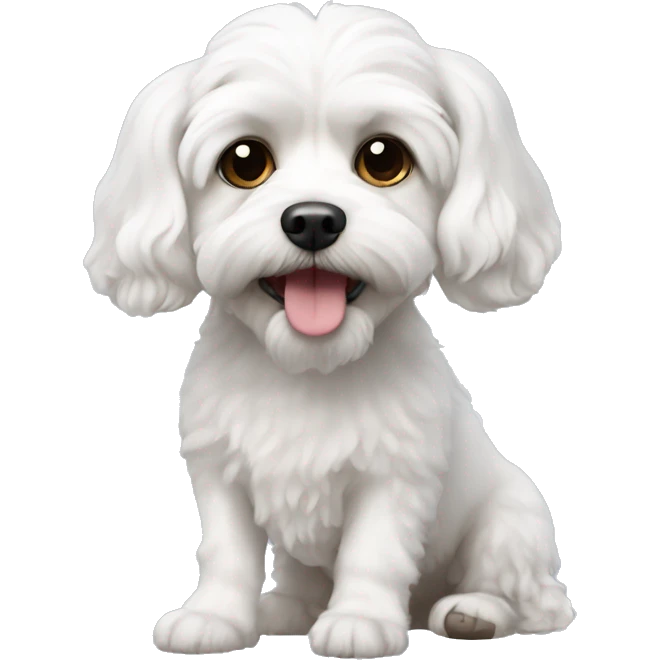 White cavachon dog emoji