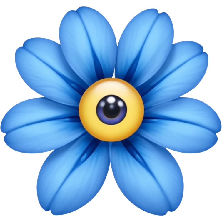 blue flower with two eyes emoji