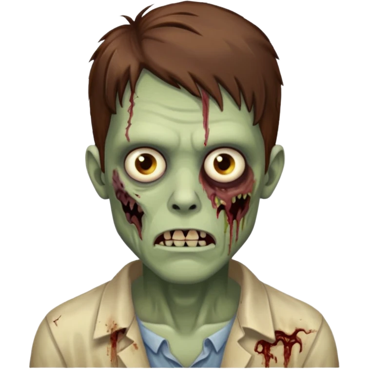 male zombie with brown hair emoji