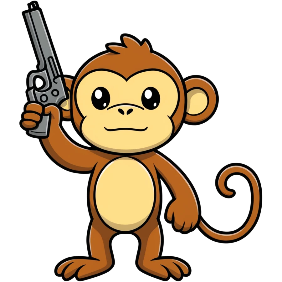 Monkey with a gun emoji