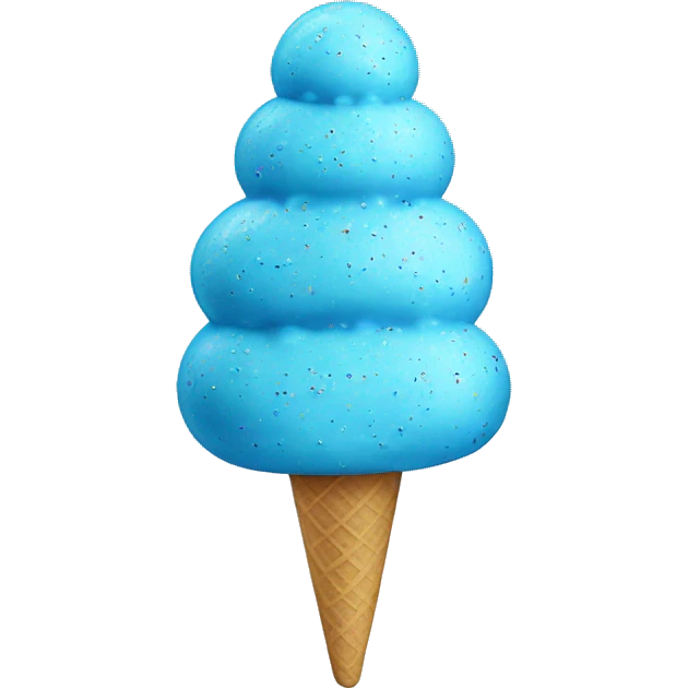 blue ice cream with blue sprinkles  emoji