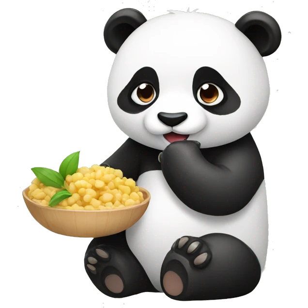Cute panda eating emoji