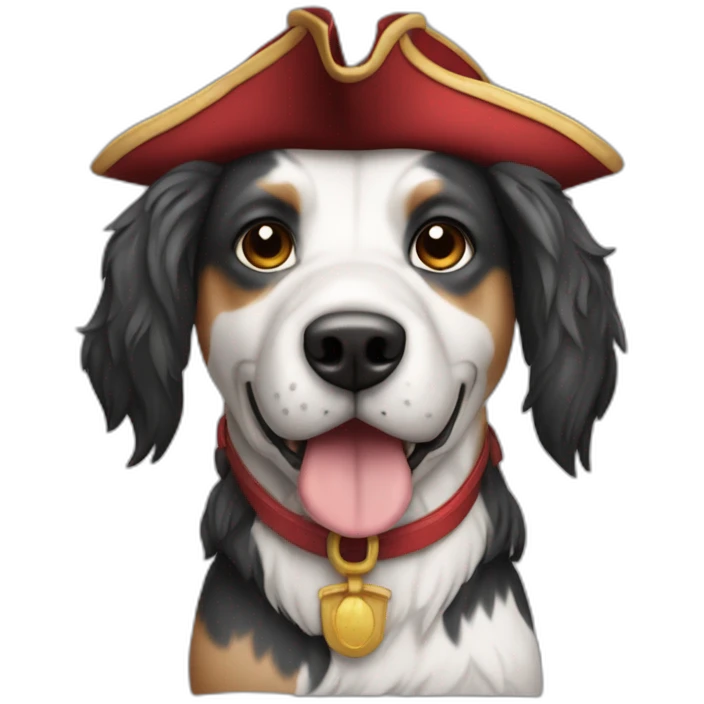 Chien sur une tête de pirate emoji